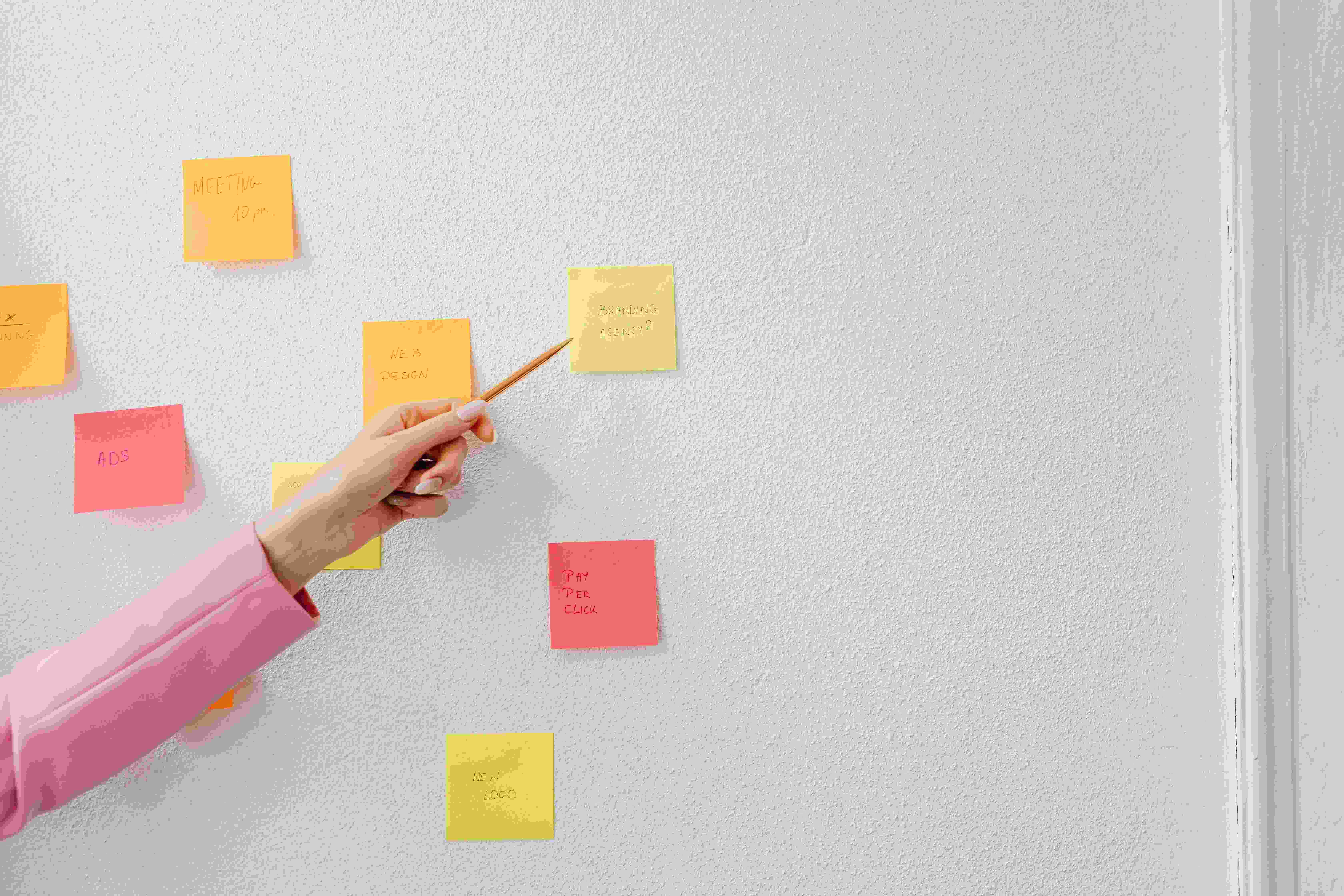 Planning materials arranged on a board